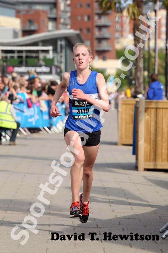 No 3119 finishing the 2012 BUPA Junior Great North Run.